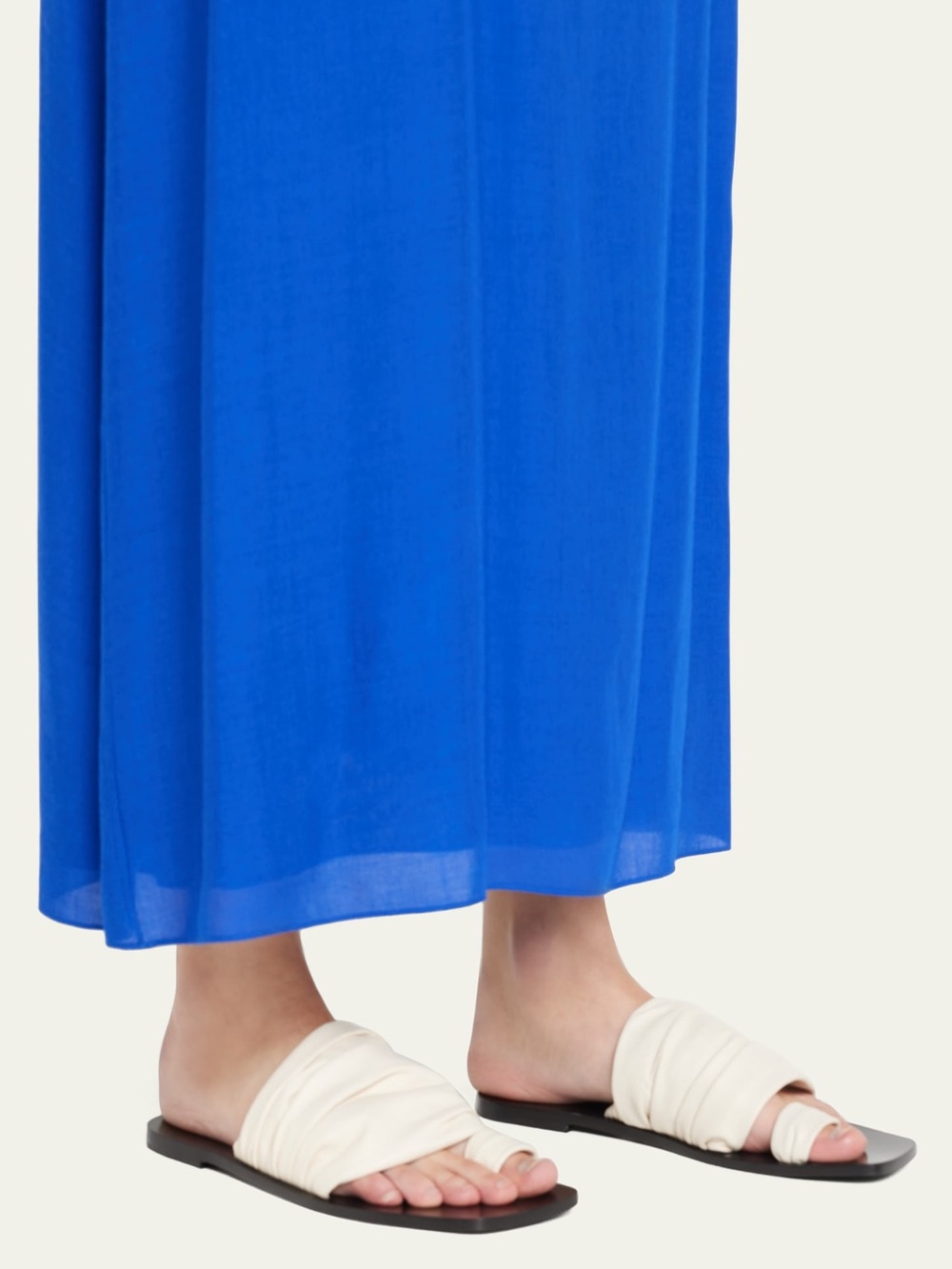 THE ROW Drape Leather Slide in white SZ 39 $1290